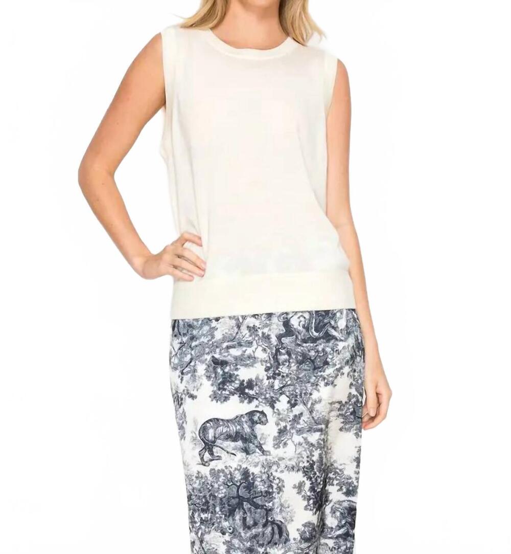 NEW JOH women's stephan knit sleeveless top in ivory